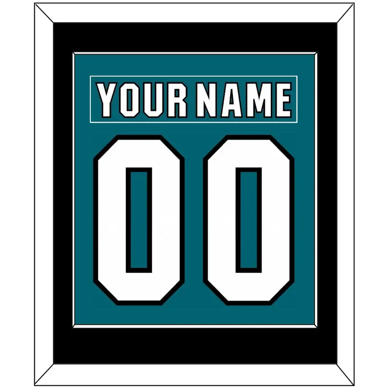 San Jose Nameplate & Number (Back) Combined - Home Teal (2017-2022) - Single Mat 2