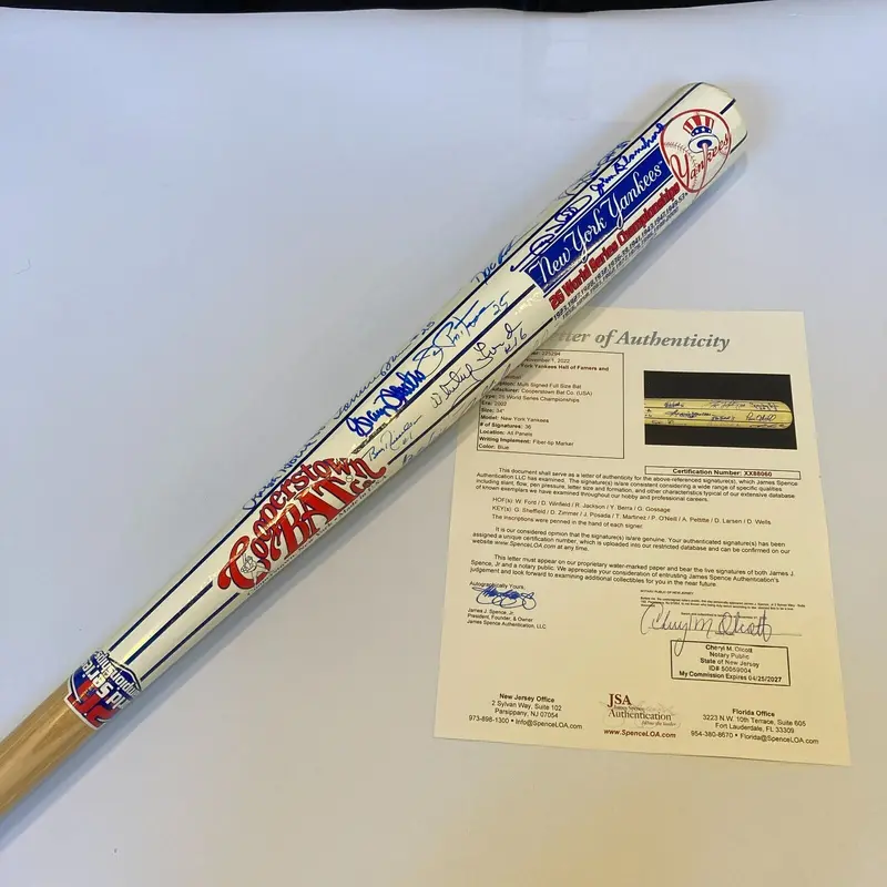 New York Yankees Legends Multi Signed Bat 36 Sigs Yogi Berra Reggie Jackson JSA