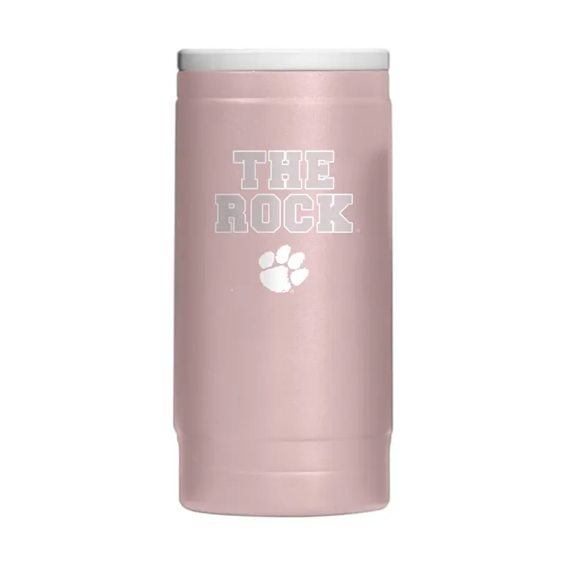 Clemson  Stencil Powder Coat Slim Can Coolie