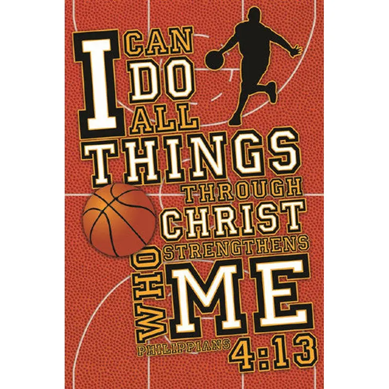 Basketball Prayer (Philippians 4:13) Biblical Motivational Sports Poster - Slingshot