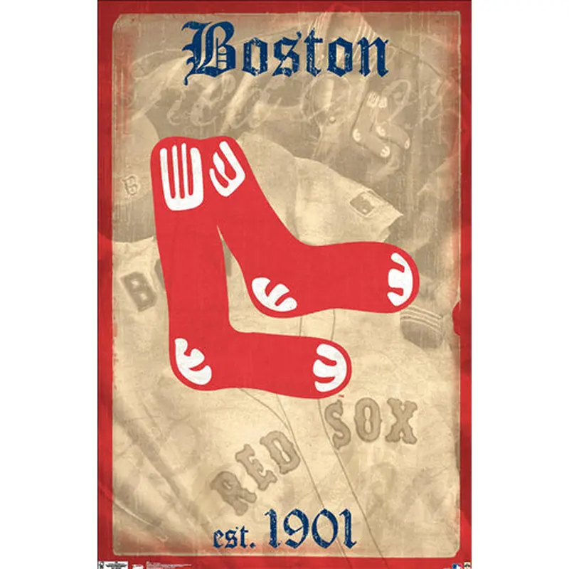 Boston Red Sox "est. 1901" Retro-Style MLB Team Logo Poster - Trends International