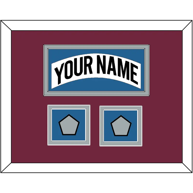 Colorado Nameplate & 2 Stanley Cup Finals Patches - Home White (1999-2001) - Double Mat 3
