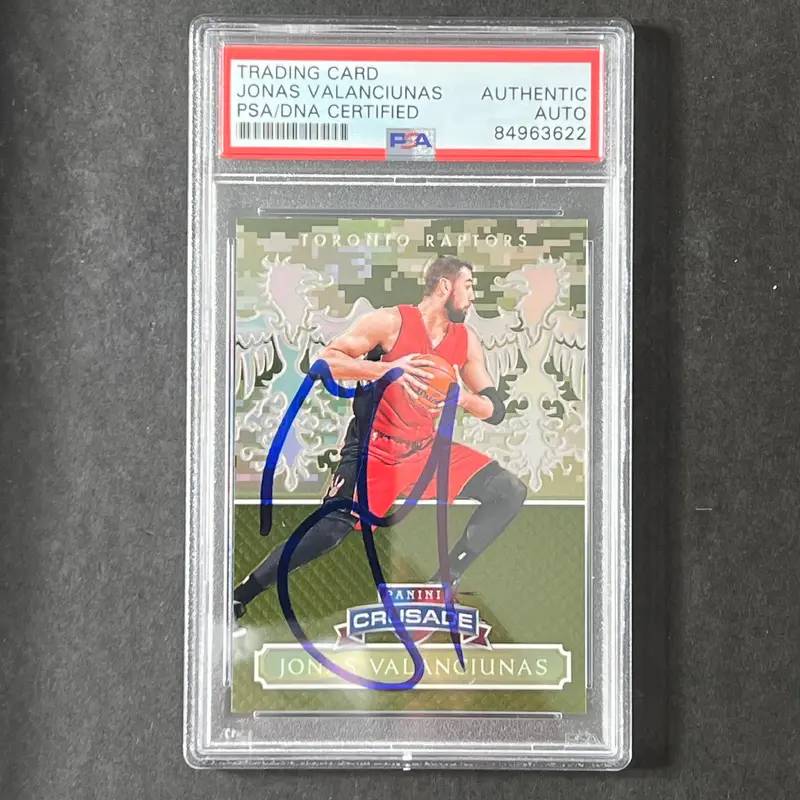 2014-15 Panini Excalibur #27 Jonas Valanciunas Signed Card AUTO PSA Slabbed Raptors