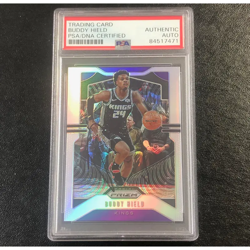 2019-20 Panini Prizm Silver #127 Buddy Hield Signed Card AUTO PSA Slabbed Kings