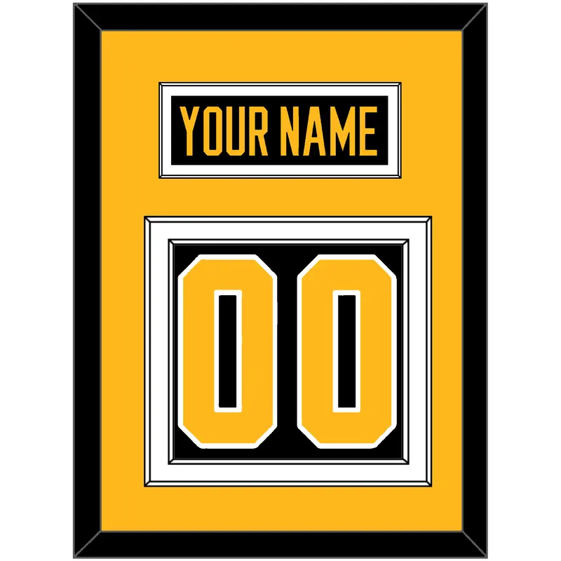 Pittsburgh Nameplate & Number (Back) - Alternate Black - Double Mat 3