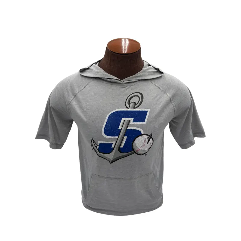 108 Stitches Grey Short Sleeve Hooded