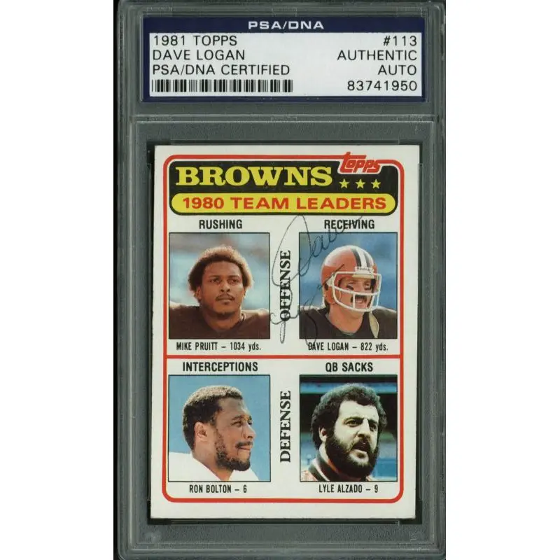 Browns Dave Logan Authentic Signed Card 1981 Topps #113 PSA Slabbed #83741950