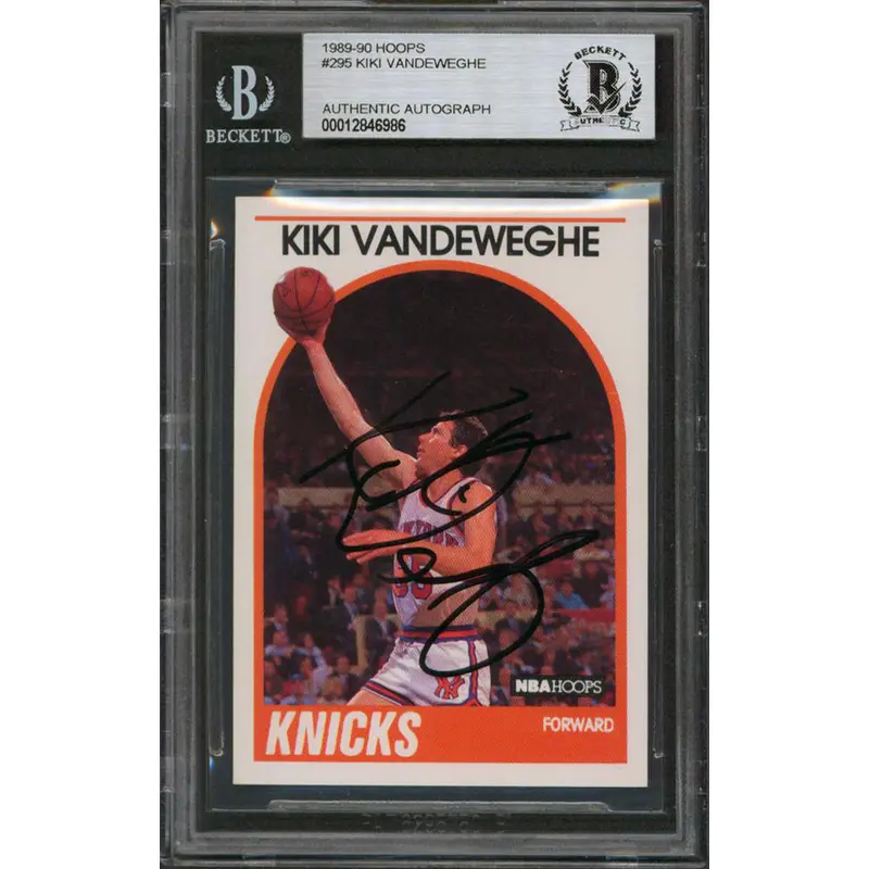 Knicks Kiki Vandeweghe Authentic Signed 1989 Hoops #295 Card BAS Slabbed