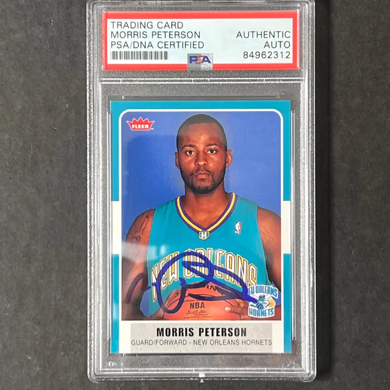 2007-08 Fleer Basketball #139 Morris Peterson Signed Card AUTO PSA Slabbed Hornets