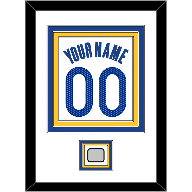 Golden State Name & Number With Finals Patch - White Association - Triple Mat 1