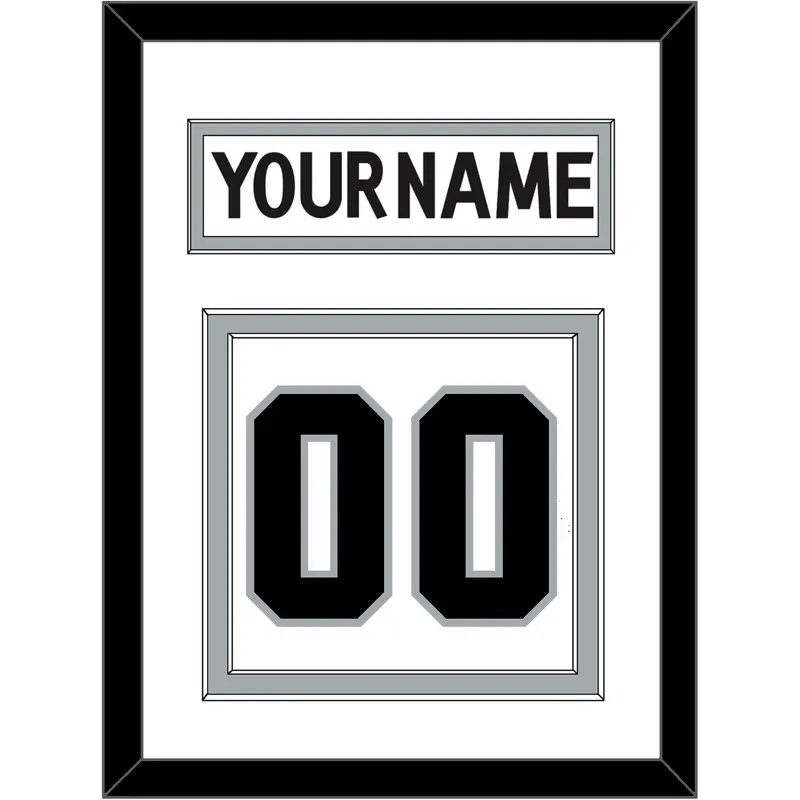 Los Angeles Nameplate & Number (Back) - Road White (2011-2017) - Double Mat 1