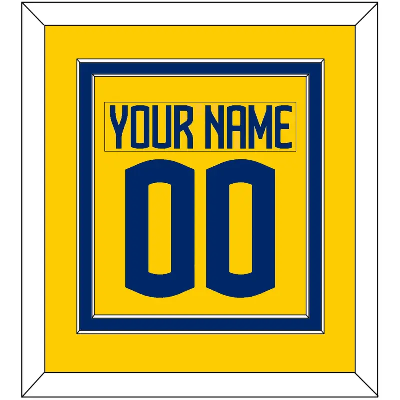 Sweden Men's Hockey Nameplate & Number (Back) Combined - 2025 4 Nations Gold - Double Mat 2