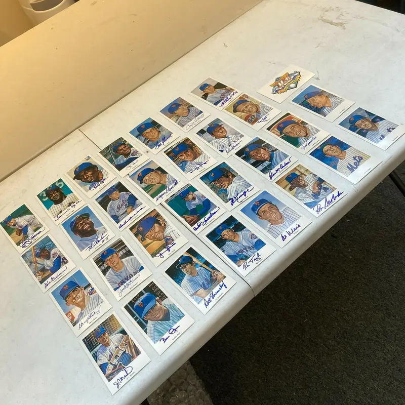 1969 New York Mets Ron Lewis Postcard Signed Complete Set 27 Sigs W/ Tom Seaver