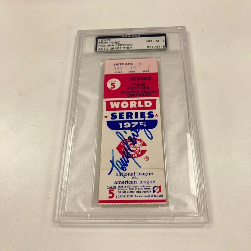 Tony Perez Signed 1975 World Series Game 5 Ticket PSA DNA