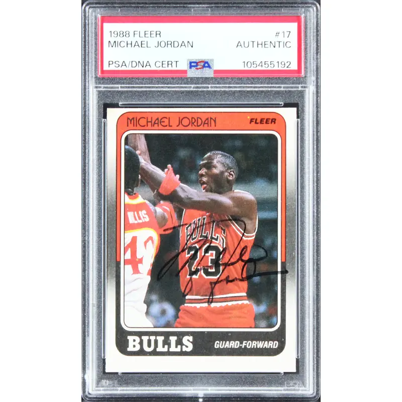 Bulls Michael Jordan Authentic Signed 1988 Fleer #17 Card PSA/DNA Slabbed