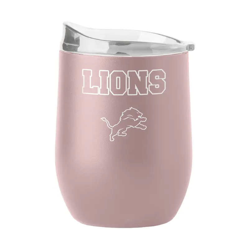 Detroit Lions 16oz Stencil Powder Coat Curved Beverage