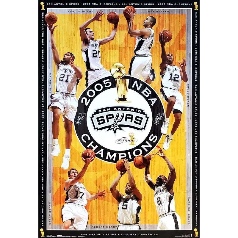 San Antonio Spurs 2005 NBA Champions Commemorative Poster - Costacos Sports