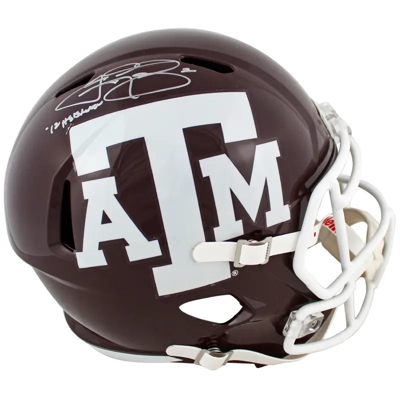 Texas A&M Johnny Manziel "12 Heisman" Signed Full Size Speed Rep Helmet BAS Wit