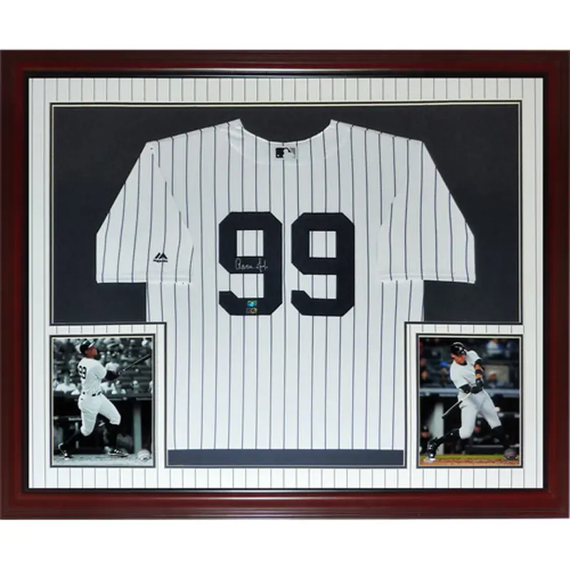 Aaron Judge Autographed New York Yankees (Pinstripe #99) Deluxe Framed Jersey - Fanatics