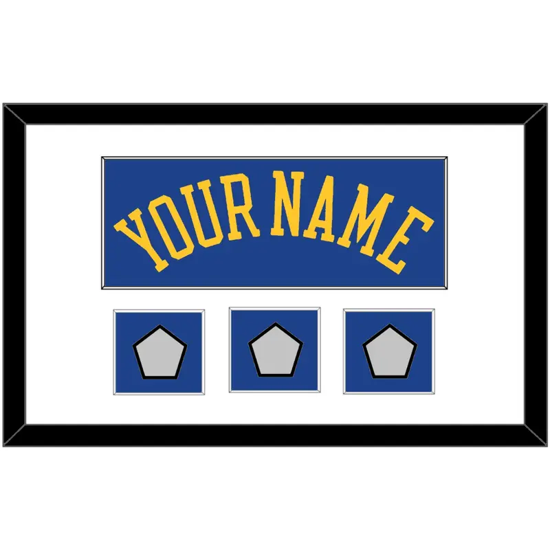 Golden State Name & 3 Finals Patches - Road Blue (2010-2019) - Single Mat 1