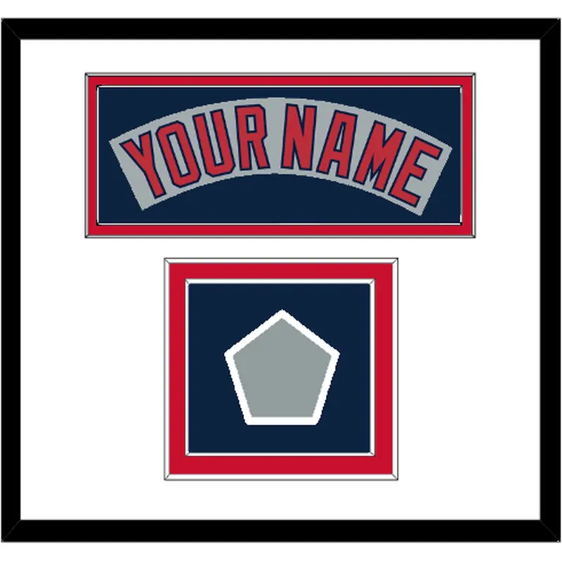 Boston Nameplate & World Series Jersey Patch - Road Gray (1990-2008) - Double Mat 2