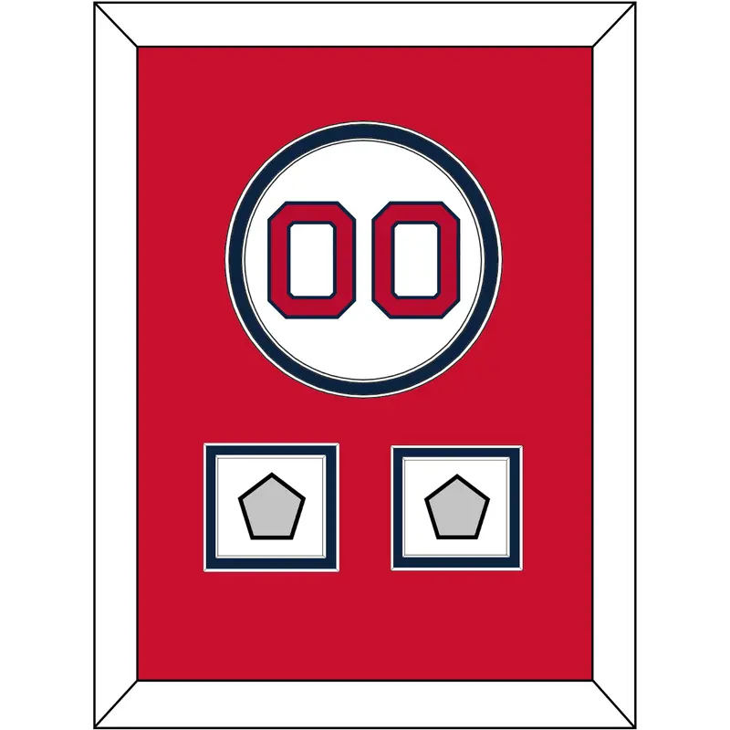 Boston Number & 2 World Series Jersey Patches - Home White - Double Mat 3