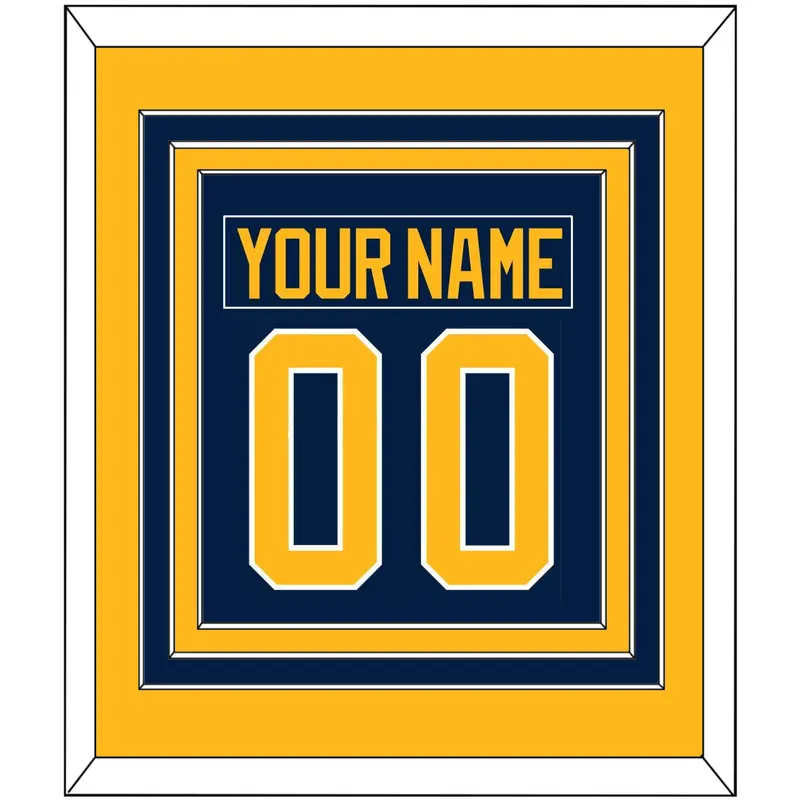 Buffalo Nameplate & Number (Back) Combined - Home Blue (2010-2020) - Triple Mat 3