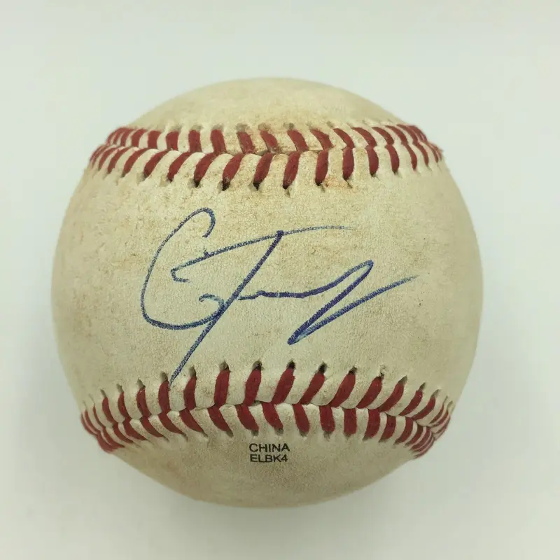 Gleyber Torres Pre Rookie Signed Game Used Minor League Baseball Yankees JSA