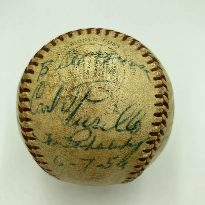 Jackie Robinson 1954 Brooklyn Dodgers Team Signed Game Used Baseball JSA COA