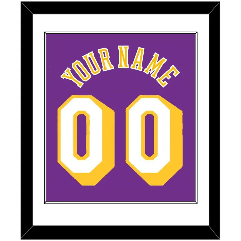 Los Angeles Name & Number - Road Purple (1978-1997) - Single Mat 1