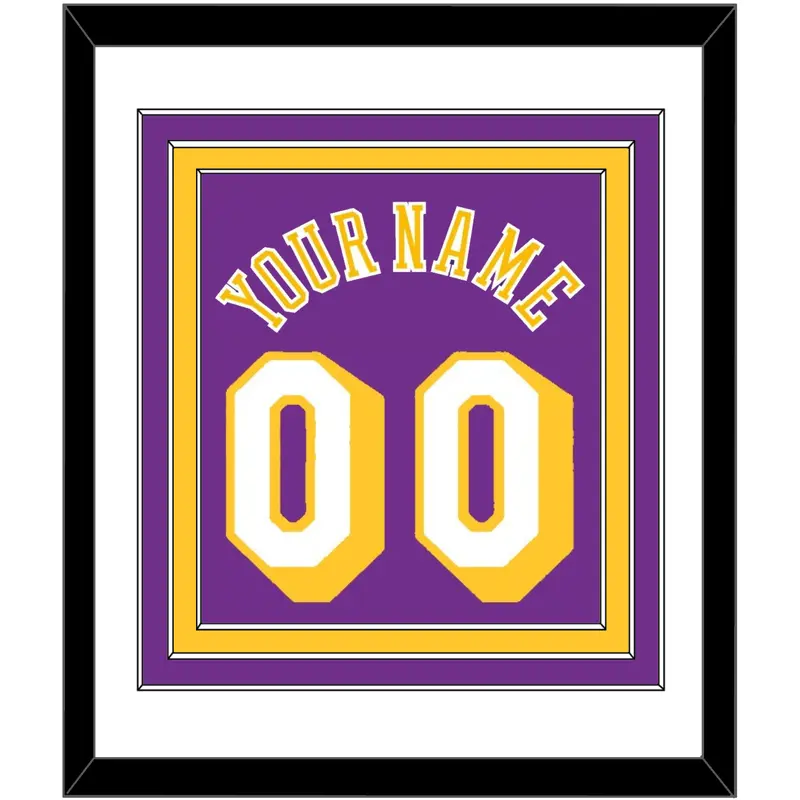 Los Angeles Name & Number - Road Purple (1978-1997) - Triple Mat 1