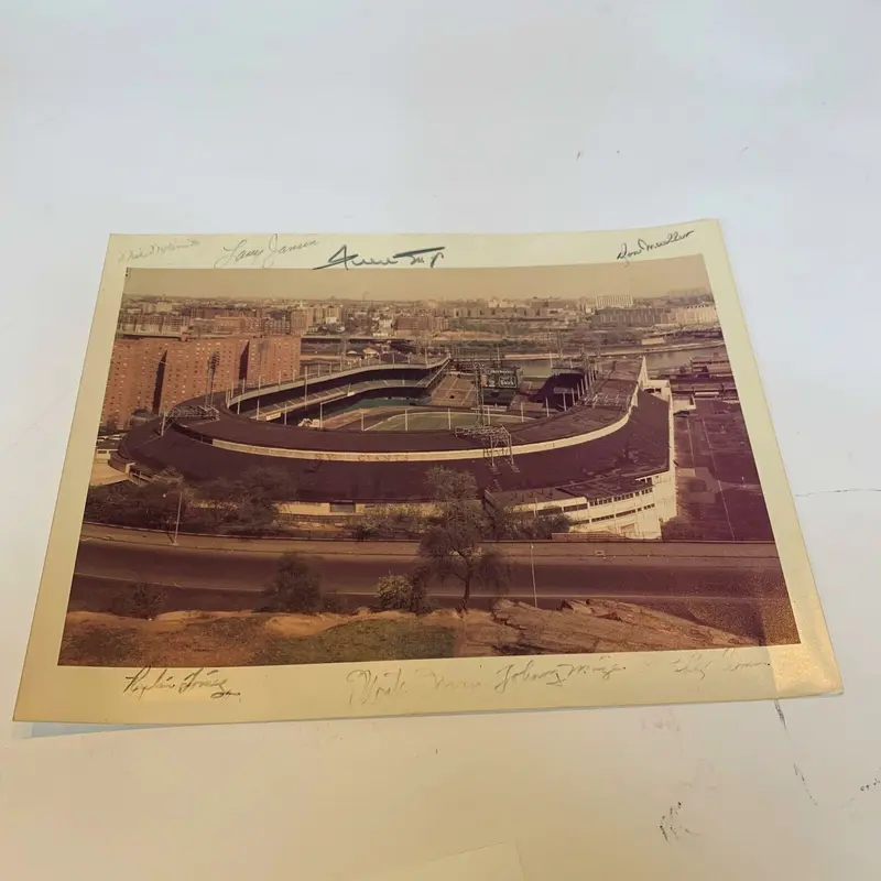 Willie Mays New York Giants Legends Signed 11x14 Polo Grounds Photo PSA DNA COA