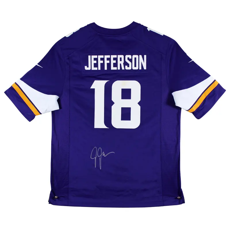 Vikings Justin Jefferson Signed Purple Nike Game Jersey BAS Witnessed #W901836