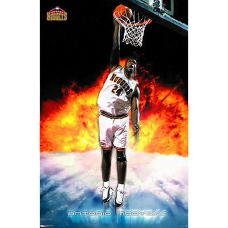 Antonio McDyess "Blast Off" Denver Nuggets NBA Action Poster - Costacos 2000