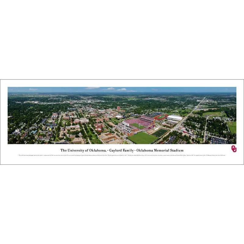 Oklahoma Sooners Football Memorial Stadium Gameday Aerial Panoramic Poster - Blakeway