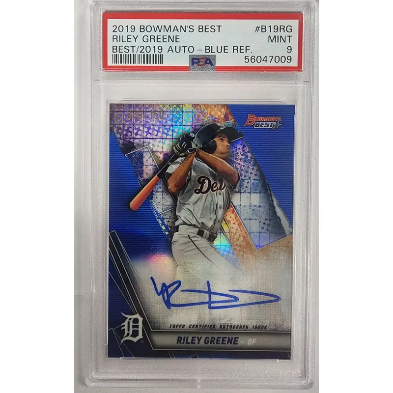 Riley Greene 2019 Bowmans Best Blue Auto #30/150 PSA 9 Mint