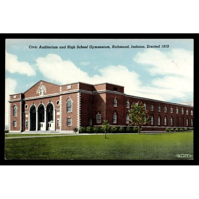 Vintage Richmond, Indiana HS Gymnasium Postcard