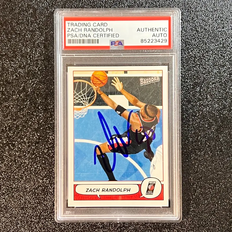 2004-05 Topps Bazooka #15 Zach Randolph Signed Card Auto PSA Slabbed Trailblazers