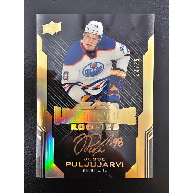 2016-17 UD Black - Lustrous Rookies Signatures Gold - Jesse Puljujarvi RY #66 /35