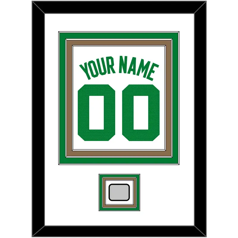 Boston Name & Number With Trophy Patch - White Association - Triple Mat 1