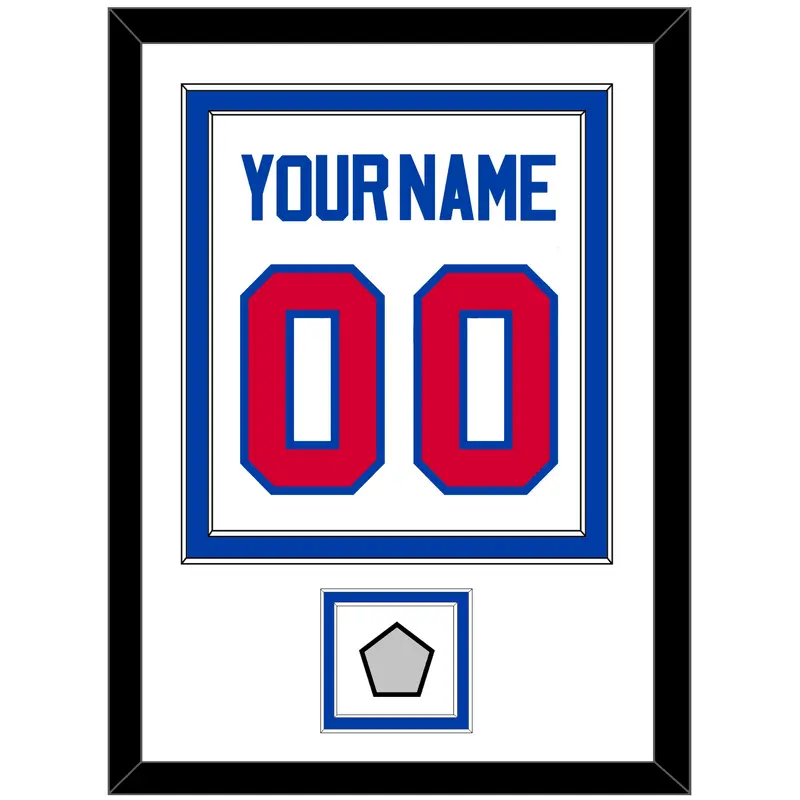 Detroit Name & Number With Finals Patch - Home White (1983-1996) - Double Mat 1