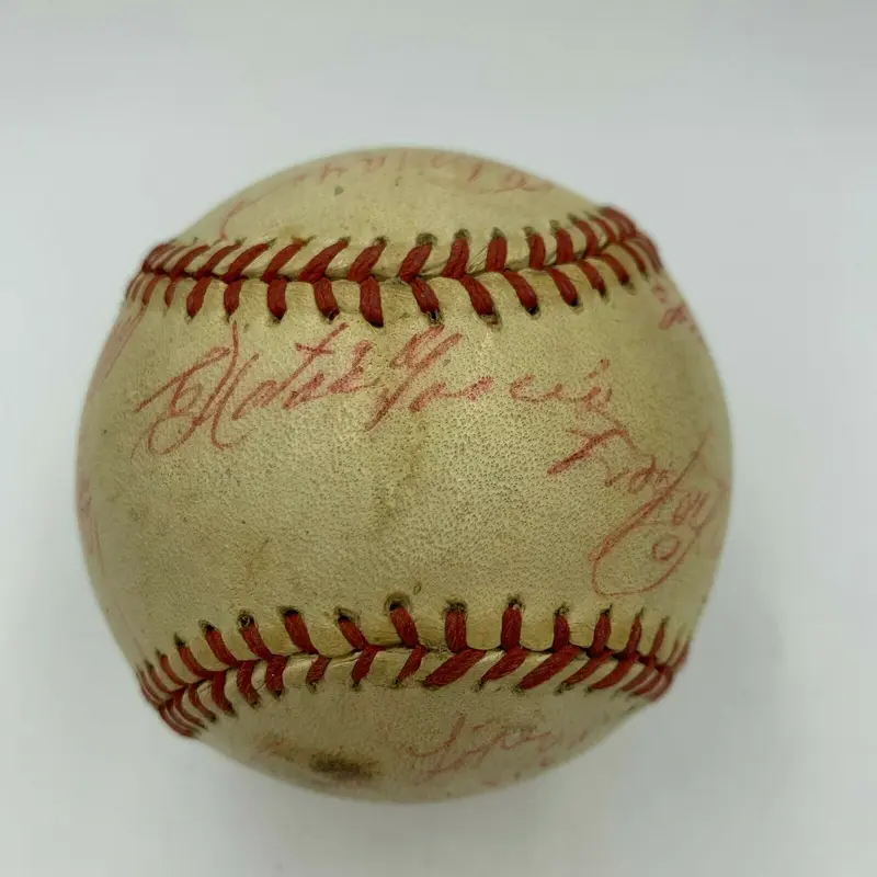 Diablos Rojos del Mexico 1957 Team Signed Game Used Baseball Negro League