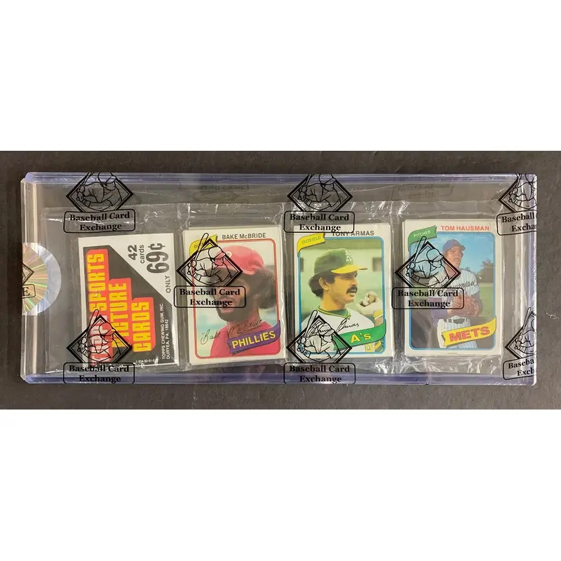 1980 Topps Baseball Unopened Rack Pack (Cardboard) (BBCE)