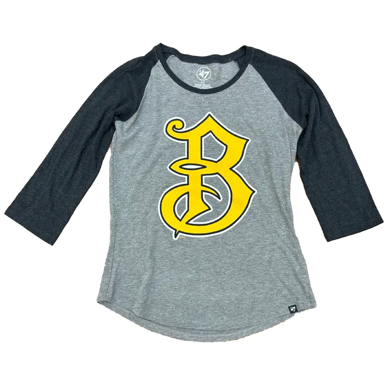 Bradenton Marauders 3/4 Sleeve Gray & Gold B Raglan