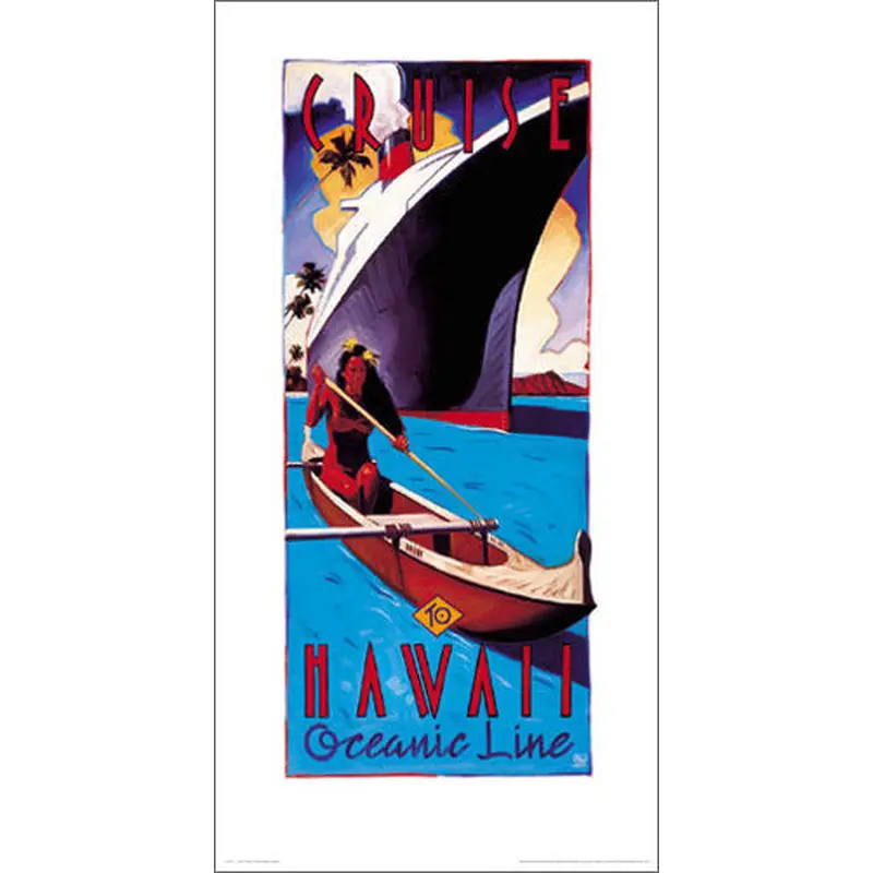 Cruise to Hawaii Oceanic Line Vintage-Style Poster by Michael Cassidy - Front Line