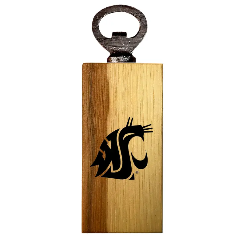 WSU Alder Wood Magnetic Bottle Opener
