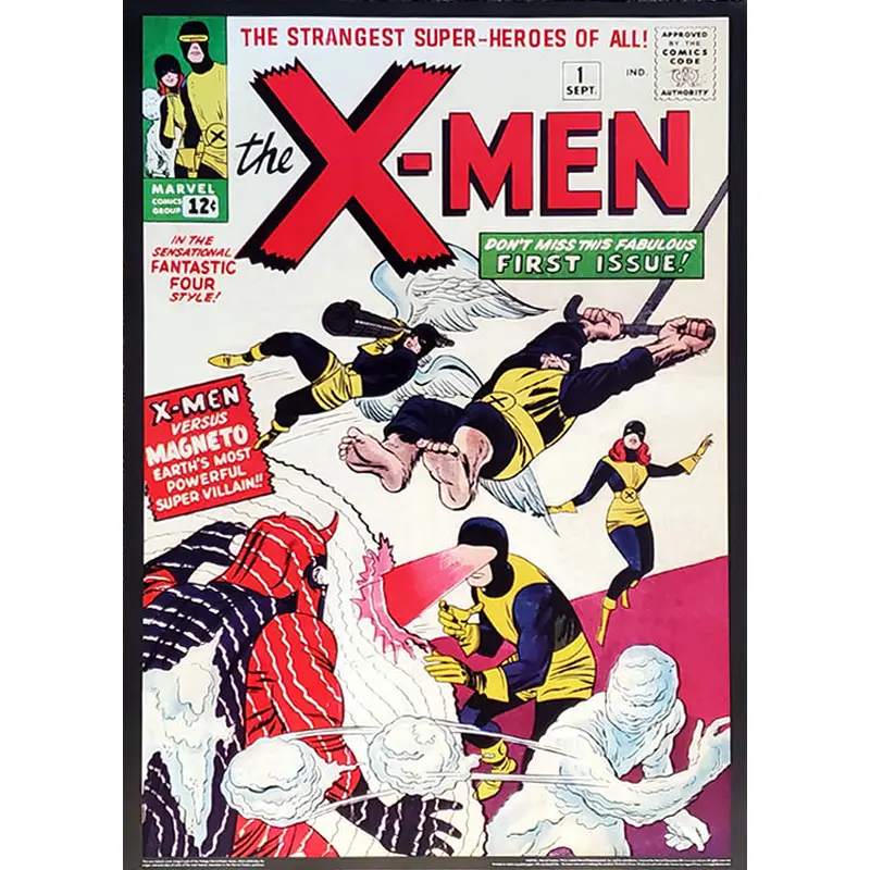 X-Men #1 (Sept. 1963) Vintage Marvel Comics Cover 20x28 Poster Reproduction - Asgard Press