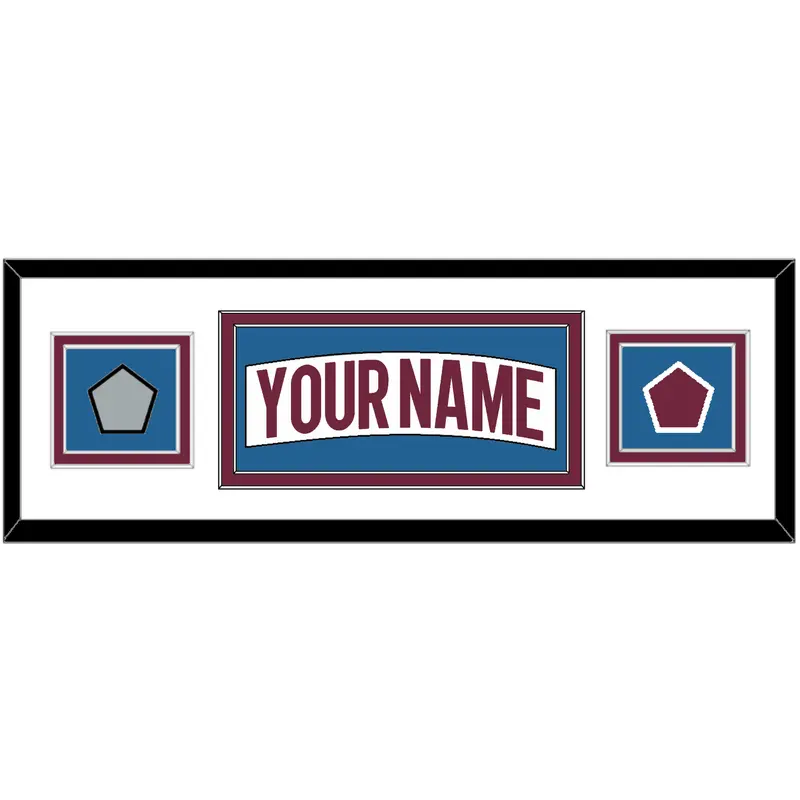 Colorado Nameplate & 2022 Stanley Cup Champions & Logo Patches - Road White - Double Mat 2
