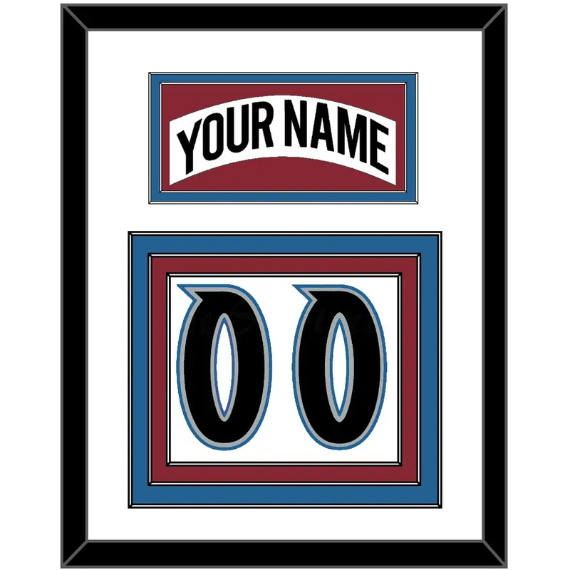 Colorado Nameplate & Number (Back) - Home White (1995-1996) - Triple Mat 1