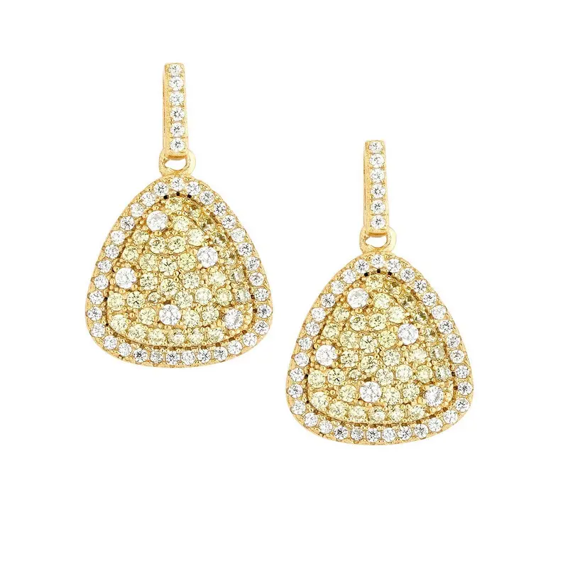 Sterling Silver GP Triangle Micro Pave Earrings